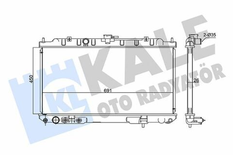 KALE NISSAN Радиатор охлаждения X-Trail 2.0/2.5 01-