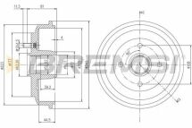Гальмівний барабан Fiesta IV/V/Fusion/Mazda 2 00- Гальмівний барабан Fiesta IV/V/Fusion/Mazda 2 00-