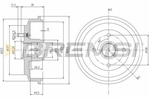 Тормозной барабан Fiesta IV/V/Fusion/Mazda 2 00-