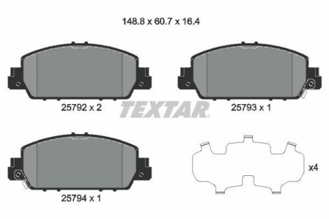 Колодки гальмівні (передні) Honda Accord IX/X 12-/HR-V 15- (Akebono)