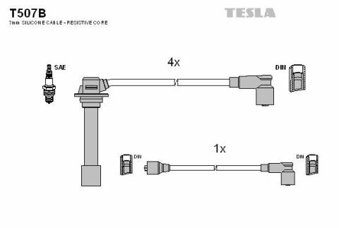 Кабель запалювання к-кт TESLA Mazda 626 GD 2.0 12V 87-9205.92 FE 12V