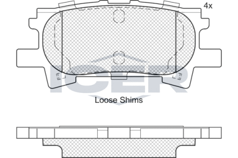 Колодки гальмівні (задні) Toyota Highlander/Kluger 00-10/Lexus RX II 03-08