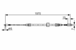 Трос ручного гальма передній Sprinter 97-1970mm MB