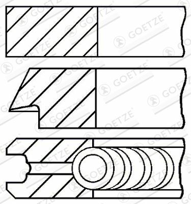 Кольца поршневые BMW 3 (E90)/5(E60/F10) 04-16 (84mm/STD) (1.75-1.75-2) N47 D20