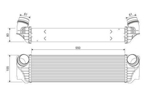 Радіатор інтеркулера BMW 5 (F10) 3.5i/7 (F01/F02/F03/F04) 4.0i 10-17