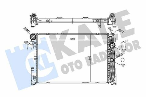 KALE DB Радиатор охлаждения двигателя (АКП) 640*440*32 W204, W212