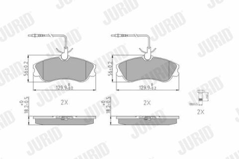 JURID CITROEN Гальмівні колодки передні Berlingo 96-02, Peugeot 306