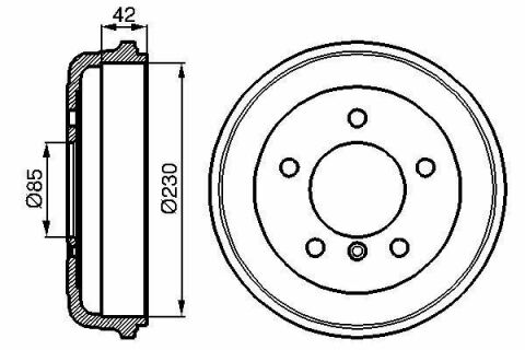 BOSCH DB Барабан гальмівний задній 207-210 230X42