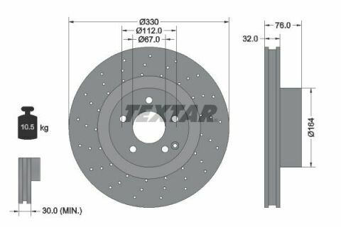 Диск тормозной (передний) MB S-class (W220/C215) 98-05 (330x32) PRO+ Диск тормозной (передний) MB S-class (W220/C215) 98-05 (330x32) PRO+