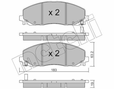 Колодки гальмівні (передні) Jeep Wrangler 2.0/2.2 17-