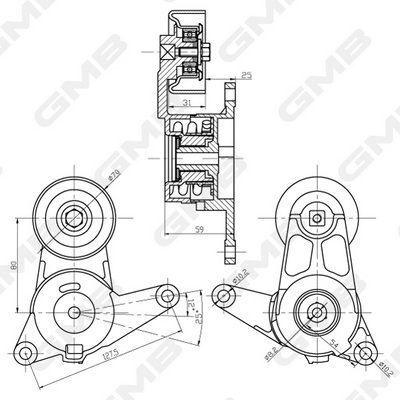 Ролик с натяжителем insignia 2,8 08-, vectra c 2,8 opel