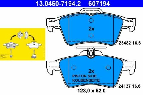 Колодки тормозные (задние) Ford Focus IV 19-/Opel Vectra C 02-08 (Ate)