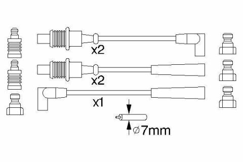 Провід запалювання Citroen BX/Peugeot 205/309/405 1.6 87-98 (к-кт)