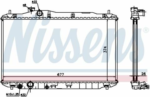 Радиатор HD CIVIC 3-5D(05-)1.8 и 16V(+)[OE 19010-RSA-G01]