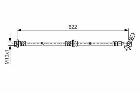 Шланг тормозной (передний) Renault Kadjar 13-(R) (622mm)