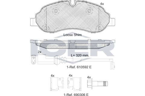 Колодки гальмівні (передні) Ford Tourneo Custom/Transit Custom/Transit V363 12- (+датчики) (спарка)