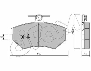 CIFAM VW Тормозн.колодки передн.Audi A4,Golf III,Polo,Seat