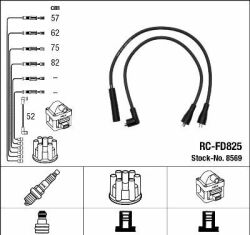 Комплект изолированных проводов для свечей зажигания RC-FD825