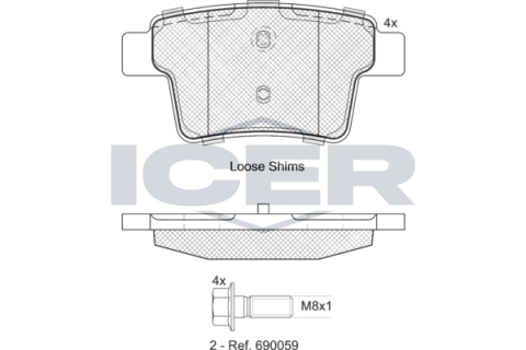 Тормозные колодки (задние) Ford Mondeo III 00-07/Ford USA Freestyle 04-/Jaguar X-Type 03-09