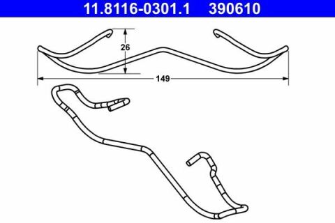 Планка супорта (переднього/заднього) притискна (к-кт) Renault Megane II 02-09 (Ate)