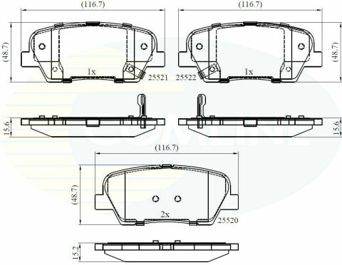 CBP36009 Comline - Гальмівні колодки до дисків