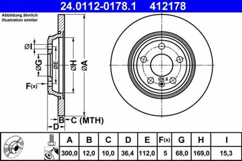 Диск тормозной (задний) Audi A4/A5 04-17/Q5/A6/A7 08- (300x12) (с покрытием) (полный)