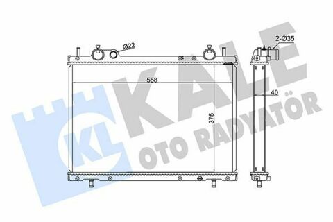 KALE FIAT Радиатор охлаждения Brava,Marea 1.9JTD 96-