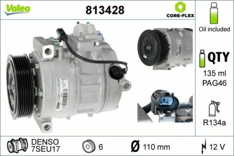 Компрессор кондиционера BMW 7 (F01-F04)/X3 (E83/F25)/X5 (E70) 06-15 N52