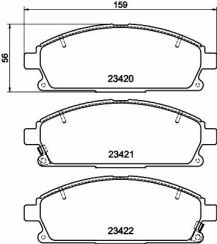 Колодки гальмівні передні Nissan X-Trail 01-13/Pathfinder 97-04 (sumitomo) (159x55,9x16)