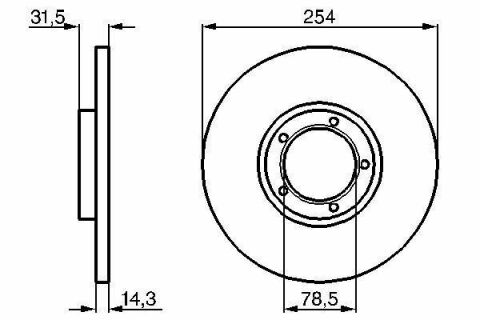 Диск тормозной передний TRANSIT 86-254 14,3 12.9 FORD