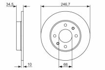 BOSCH PEUGEOT Диск гальмівний передній 205,309,ZX