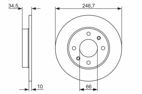 BOSCH PEUGEOT Диск тормозной передний 205,309,ZX