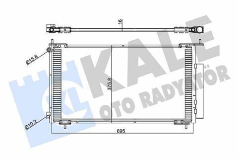 KALE HONDA Радиатор кондиционера CR-V II 2.0 01-