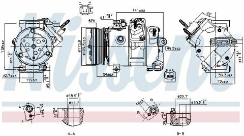 Компресор кондиціонера GALAXY III 2.0 18-, MONDEO V 2.0 19-, S-MAX 2.0 18-, TRANSIT CUSTOM V362 2.0 15-, USA FORD