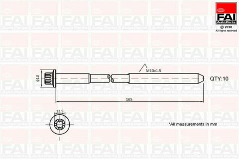 FAI DB К-т болтов головки цилидра M10*1.5мм W203, W204, W211