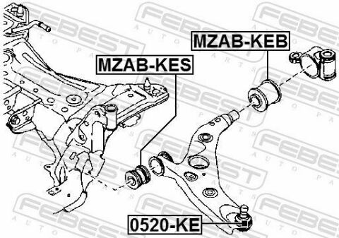 Сайлентблок переднього важеля (спереду) Mazda CX-5 11-17