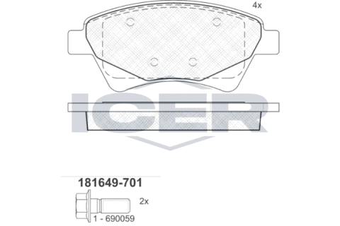 Колодки тормозные (передние) Renault Megane II 03-/Scenic II 05-08/Grand Scenic II/III 04-