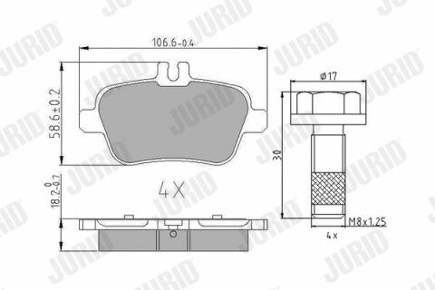 JURID DB Тормозные колодки задн.W176,W246 11-