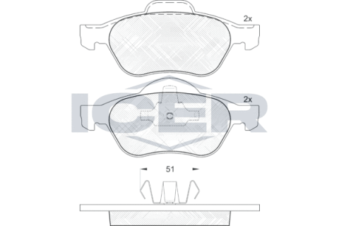 Колодки гальмівні (передні) Renault Laguna II/III 01-15/Megane II 03-/Wind 10-