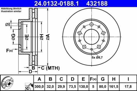 Диск тормозной (передний) Fiat Ducato/Peugeot Boxer/Citroen Jumper 06- (300x32)