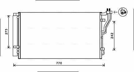 Радіатор кондиціонера Sonata VlI 2.0 i 06/09-(AVA)