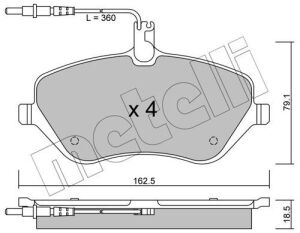 Колодки гальмівні (передні) Citroen C5 08-/C6 05-12/Peugeot 407 04-10/607 00-11 (+датчики)