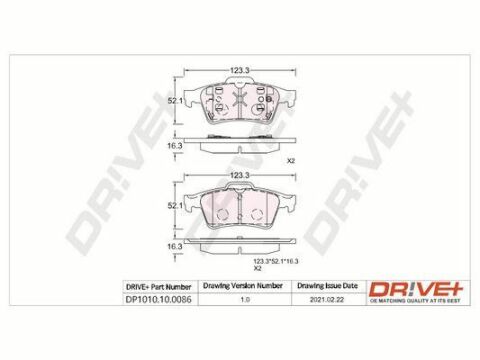 DP1010.10.0086 Drive+ - Гальмівні колодки до дисків