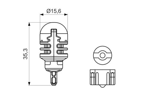 Лампа стоп-сигнала LED Retrofit BL W16W 12V 24W W2.1x9.5d