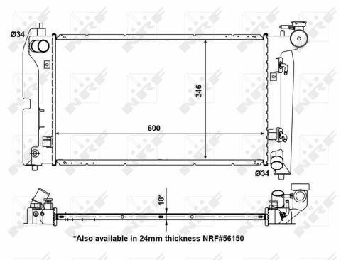 Радіатор охолодження Toyota Corolla 1.6VVT-i/1.8VVT-i 01-08