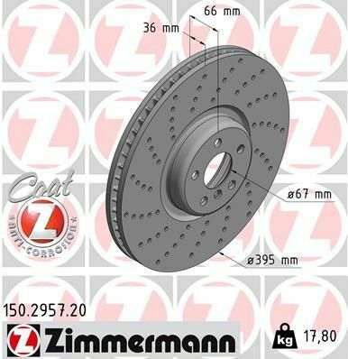 Диск тормозной (передний) BMW 5 (G30/F90)/7 (G11/G12)/X5 (G05/F95) 15- (395x36) (L)