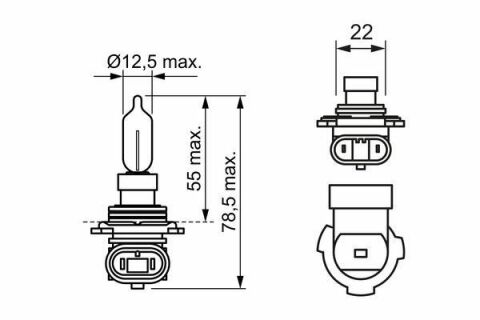 Автолампа HIR2 12V 55W PX22d Eco