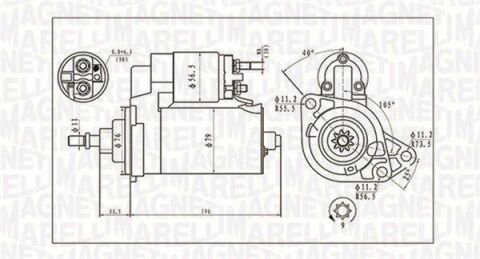 Стартер VW T4 2.4 D/2.5 TDI/2.8 VR6 95-03 (1.7kw) (z=9)