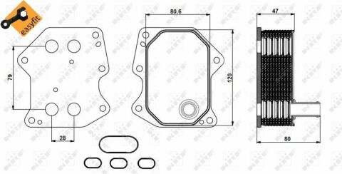 Радиатор масляный Ford Transit 2.2D/2.4D 06-