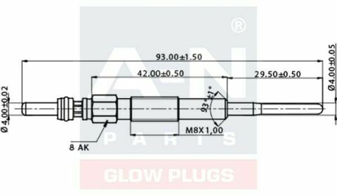 Свеча накаливания (двойная спираль) 4.4V Antara,Chevrolet Captiva,Epica,Cruze 2.0D 05- OPEL